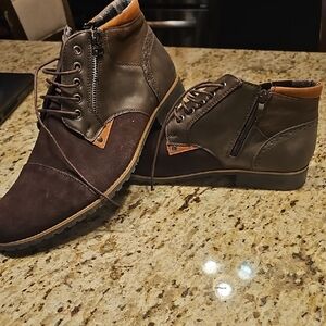 Adam Two-Tone Chukka Boots - Dark Brown and Olive